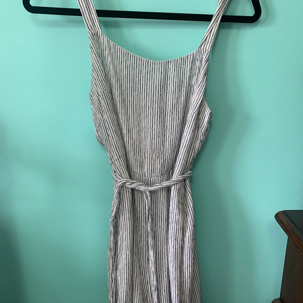American Eagle black and white striped jumpsuit